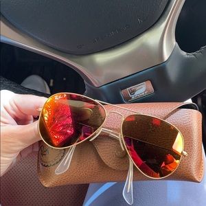 Ray Ban Flash Polarized aviator sunglasses